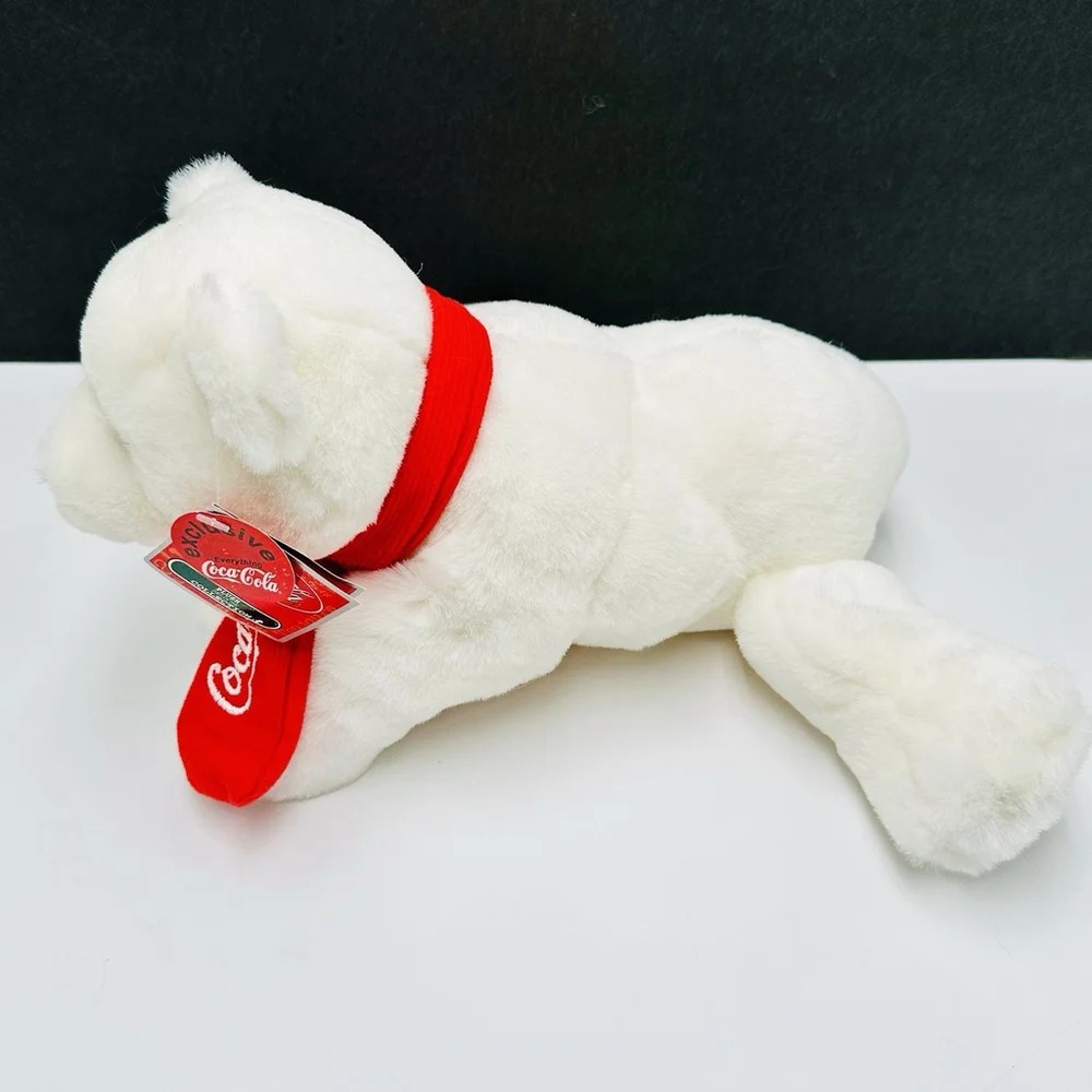 Coca Cola Polar Bear 11” w/ Tags Plush Stuffed Gray Paws Red Scarf Christmas Y2K